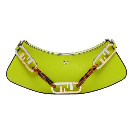 Fendi O'Lock Swing Wasabi Green Calf Leather Small Hobo Shoulder Bag