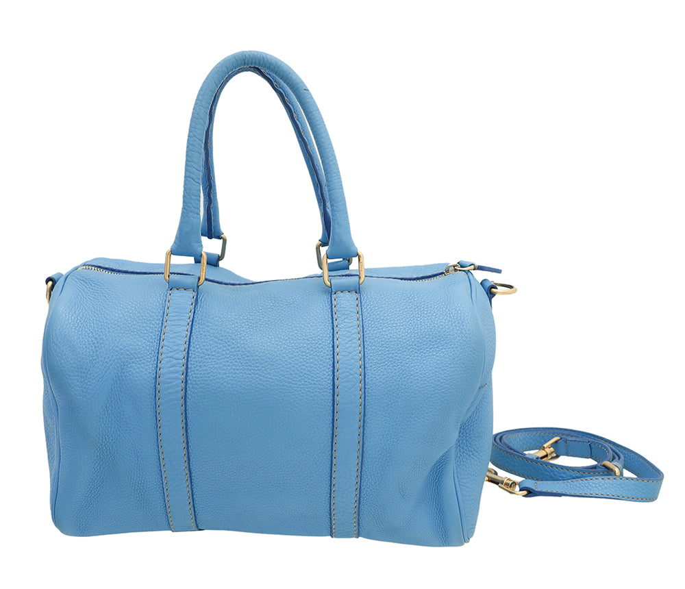 Fendi Blue Selleria Boston Bag