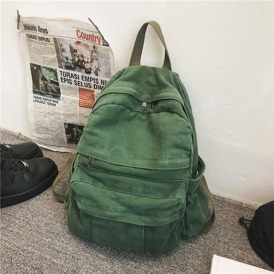 Front Pocket Canvas Backpack - Bags Bistro