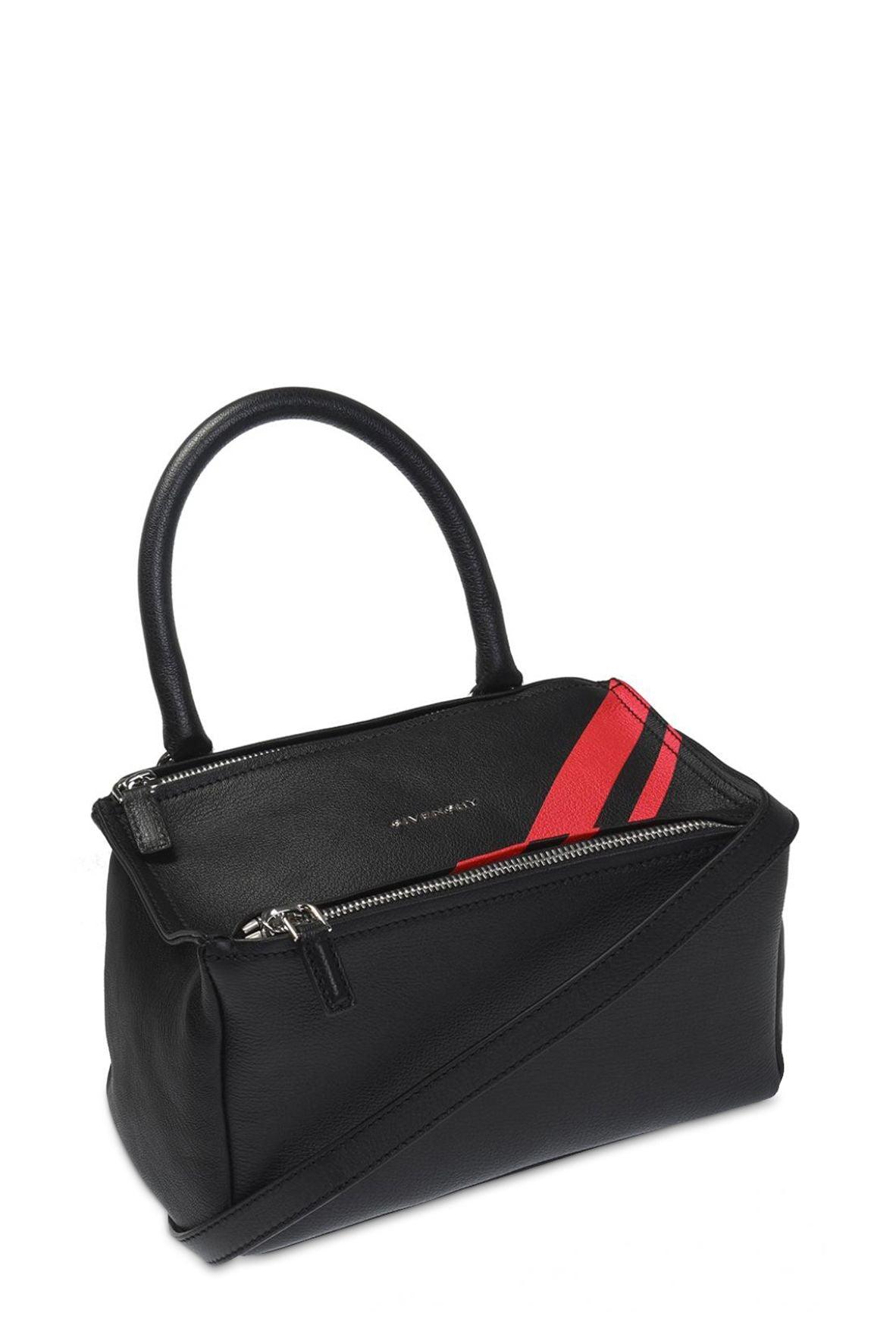 Pandora Shoulder Bag Black with Red Stripes