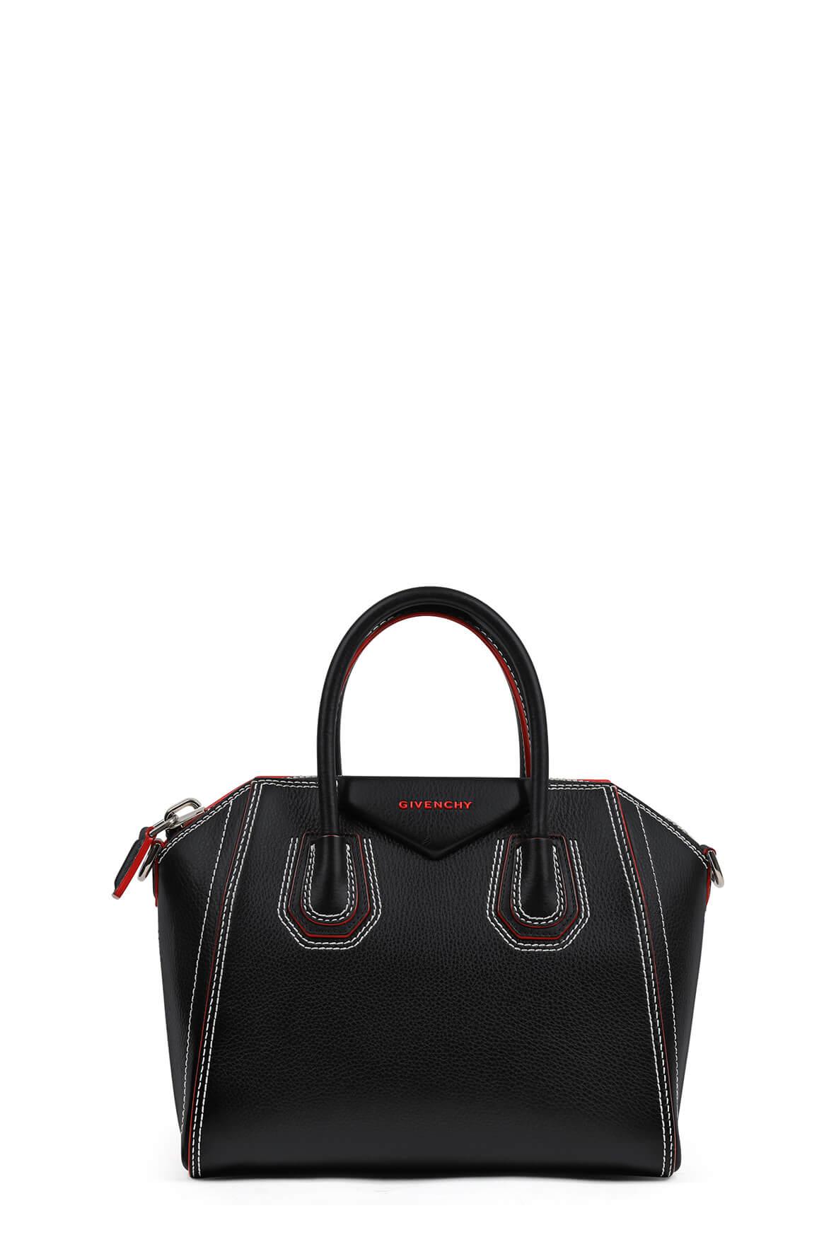 Small Antigona Black Red with Detachable Strap