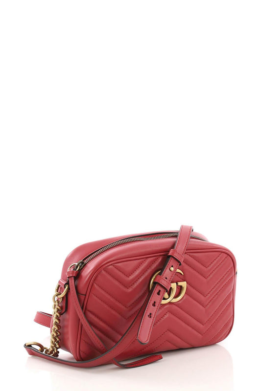 Small GG Marmont Matelasse Shoulder Bag Red