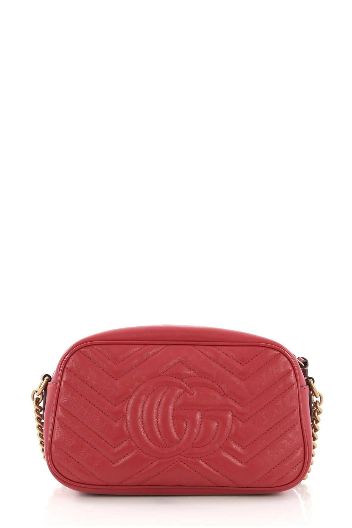 Small GG Marmont Matelasse Shoulder Bag Red