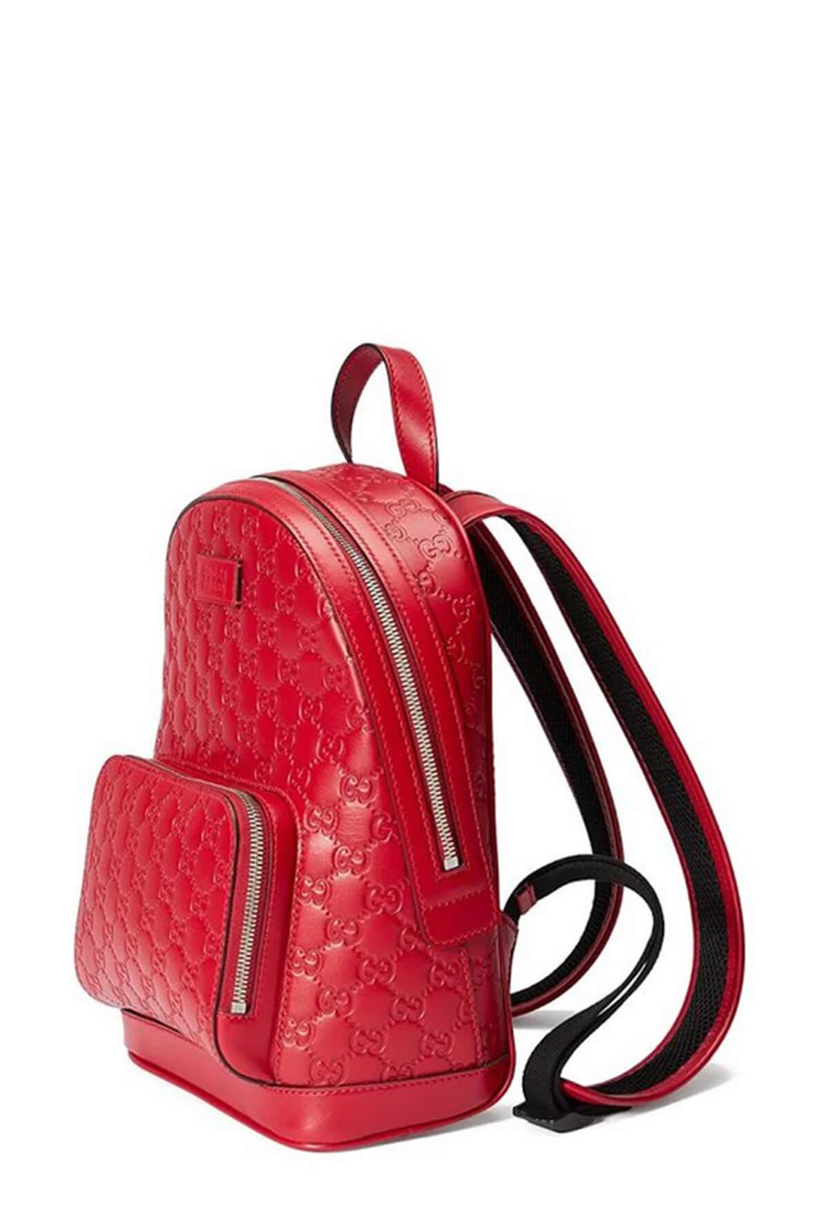 Signature Leather Backpack Red