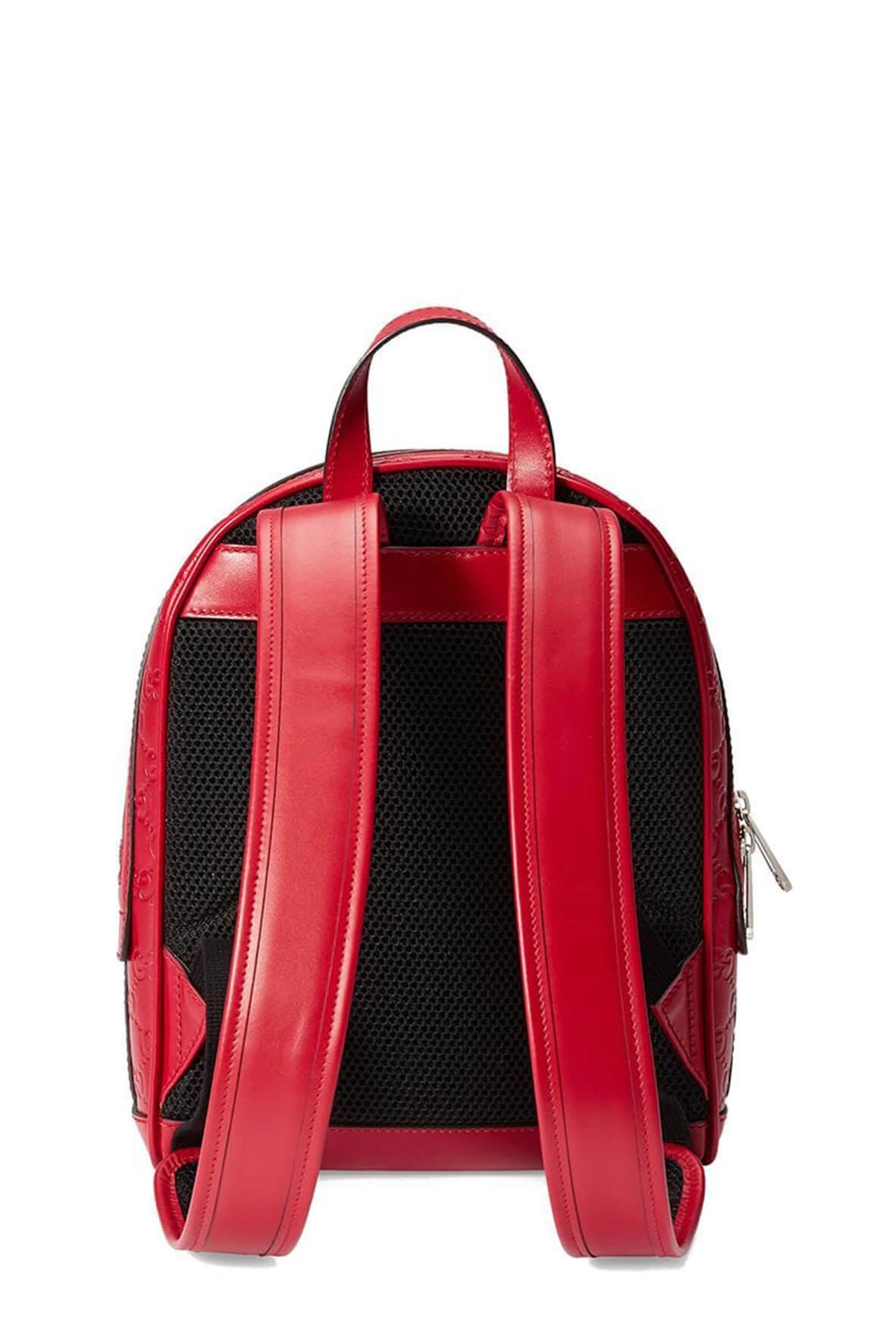 Signature Leather Backpack Red