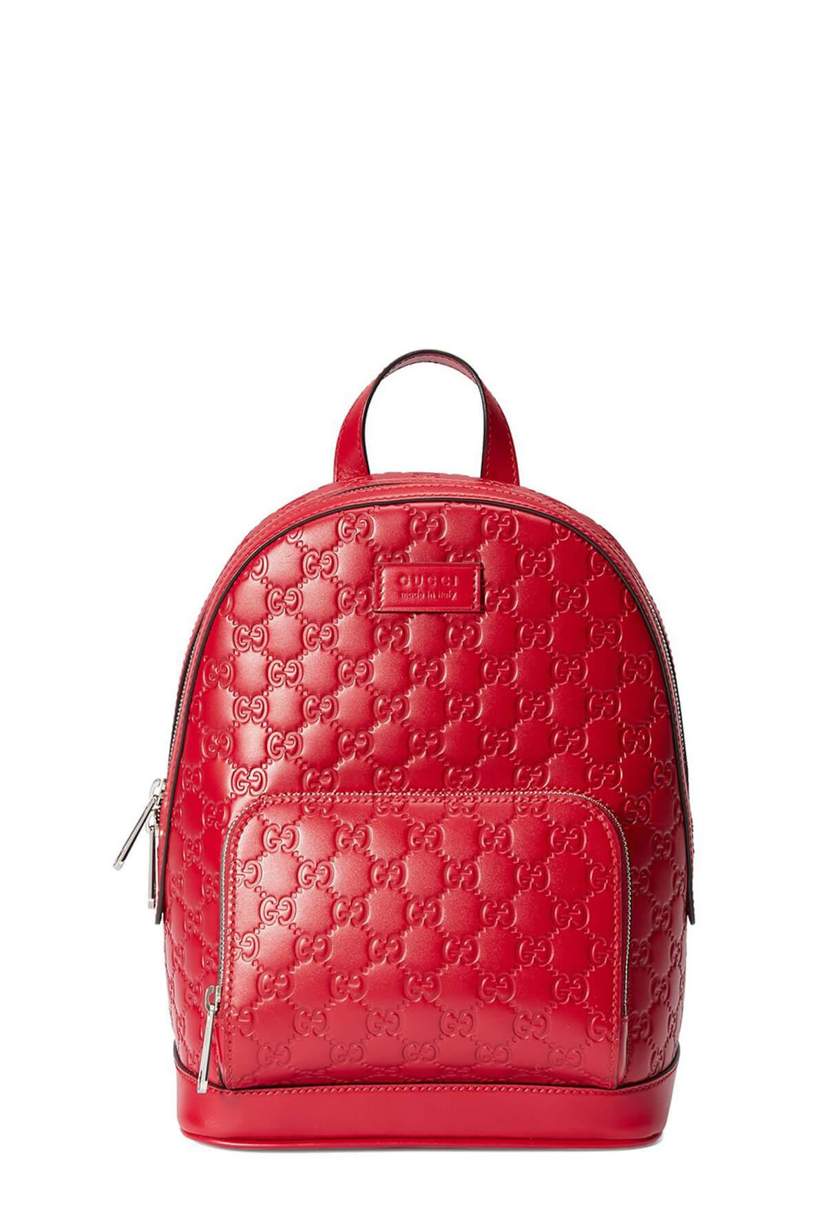 Signature Leather Backpack Red