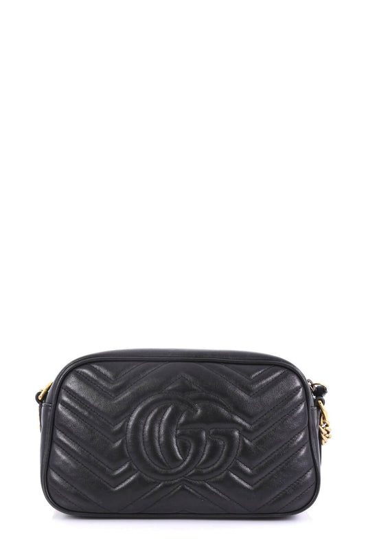 Small GG Marmont Matelasse Shoulder Bag Black