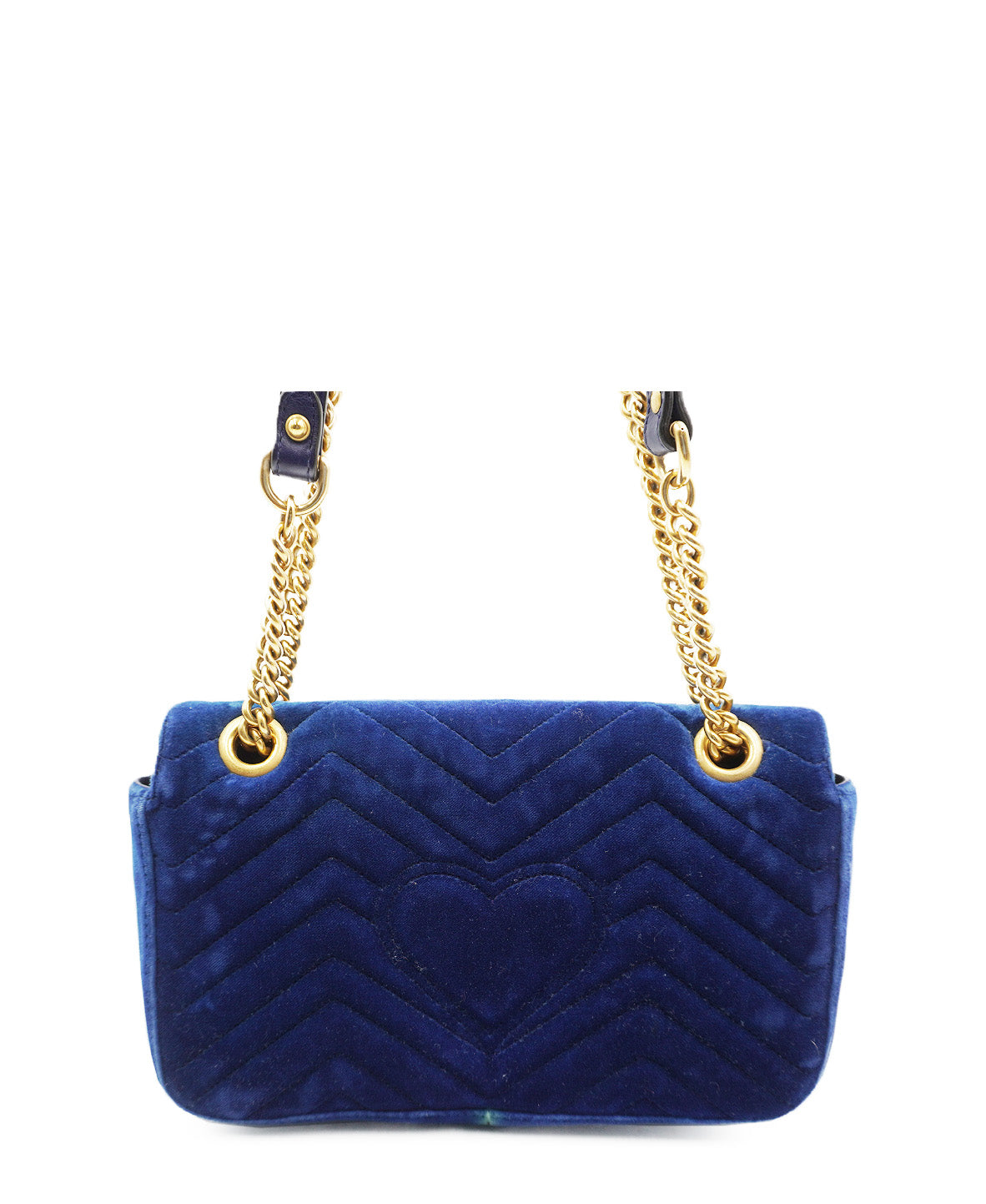 Small Marmont Matelasse Velvet Shoulder Bag Blue