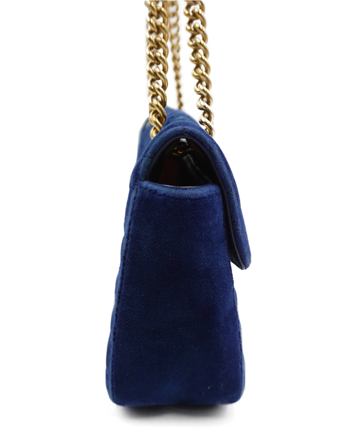 Small Marmont Matelasse Velvet Shoulder Bag Blue