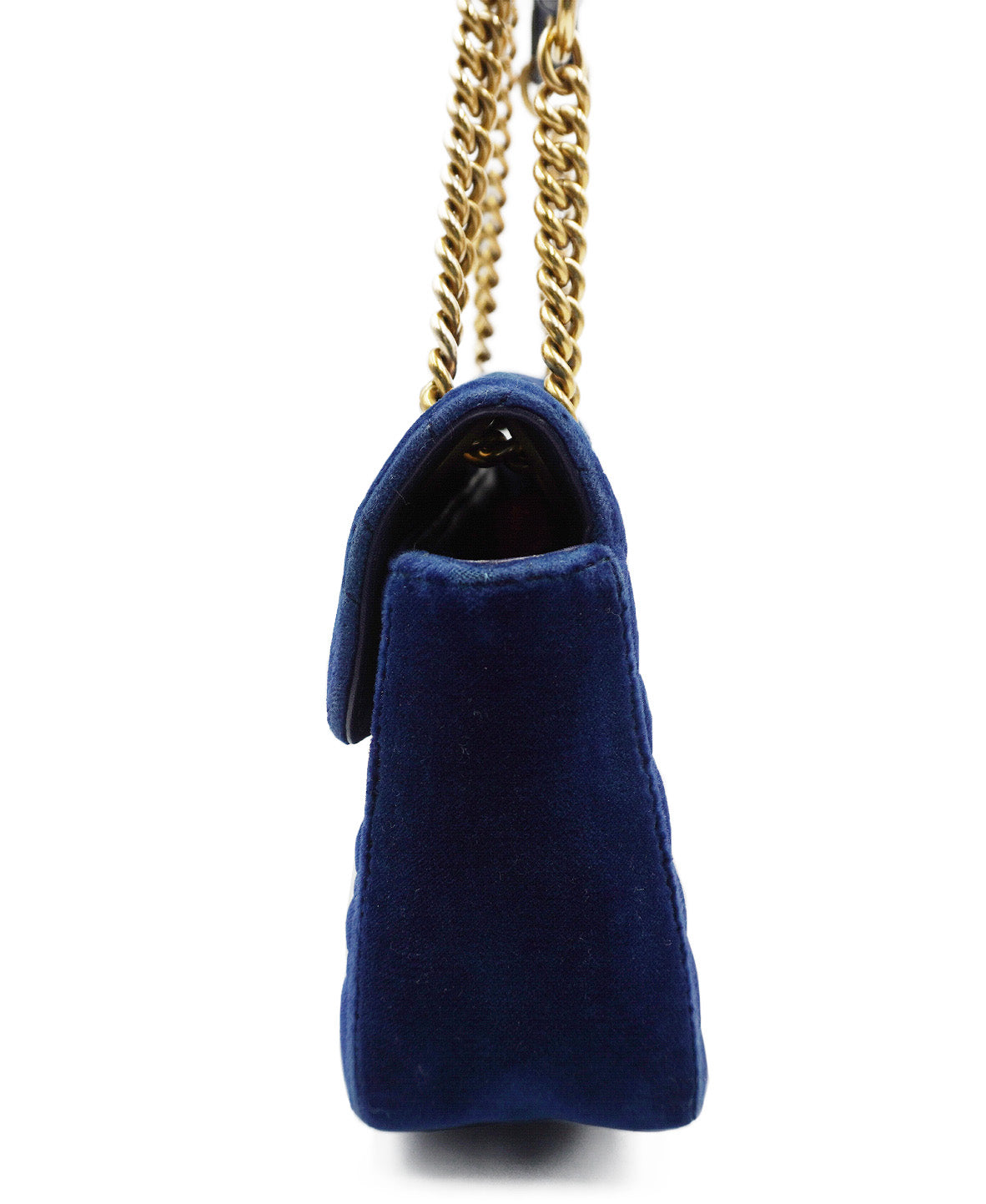 Small Marmont Matelasse Velvet Shoulder Bag Blue