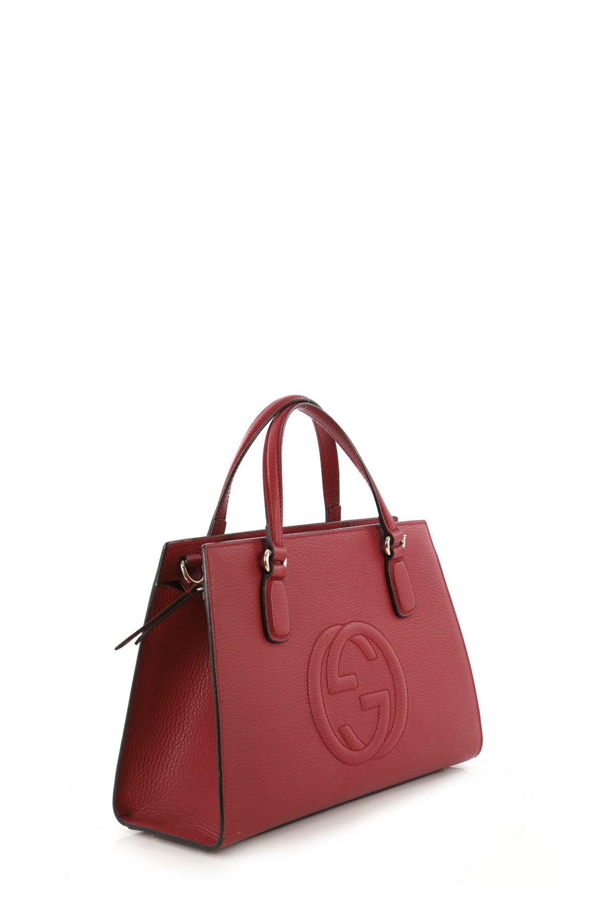 Soho Leather Top Handle Bag Red