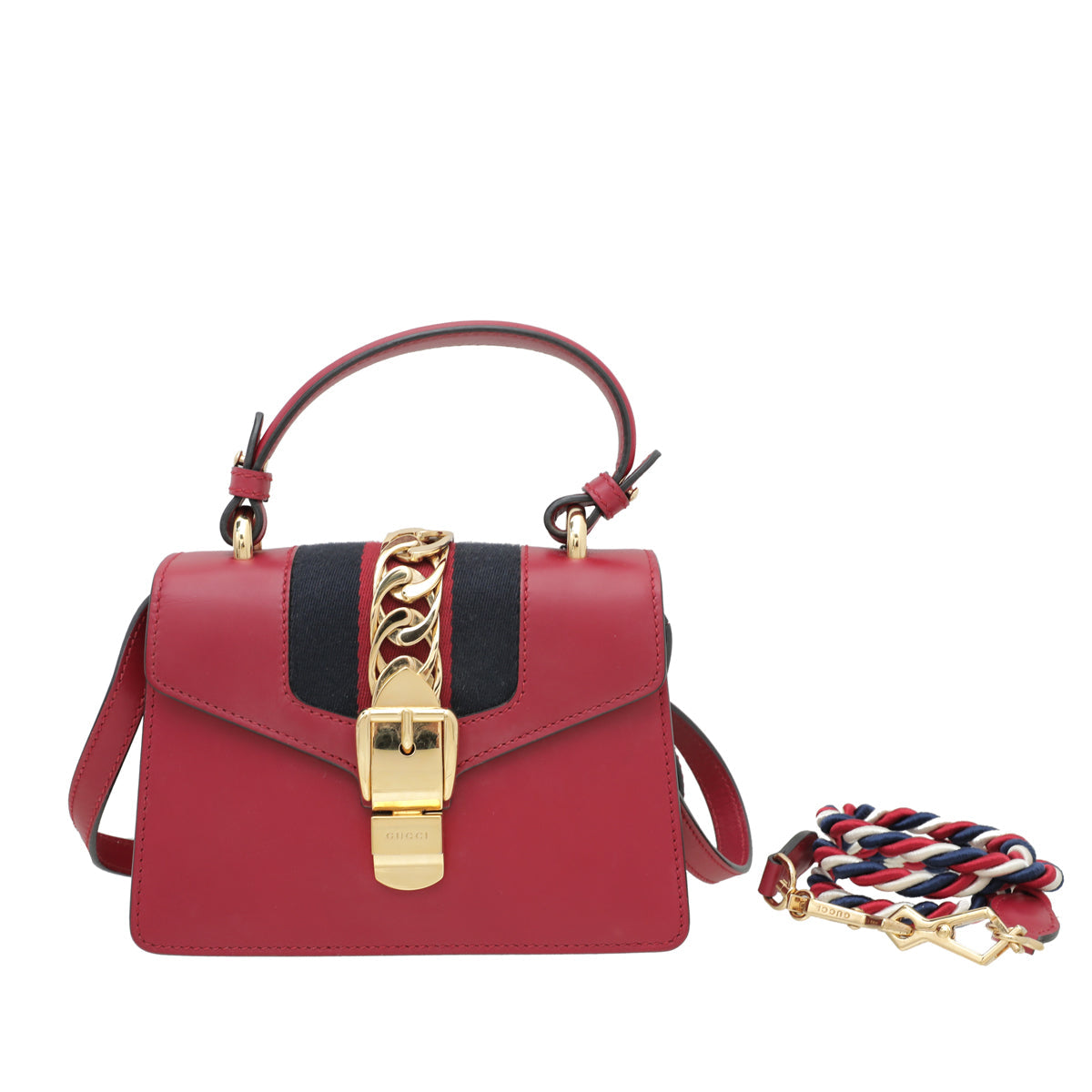 Gucci Red Sylvie Top Handle Mini Bag