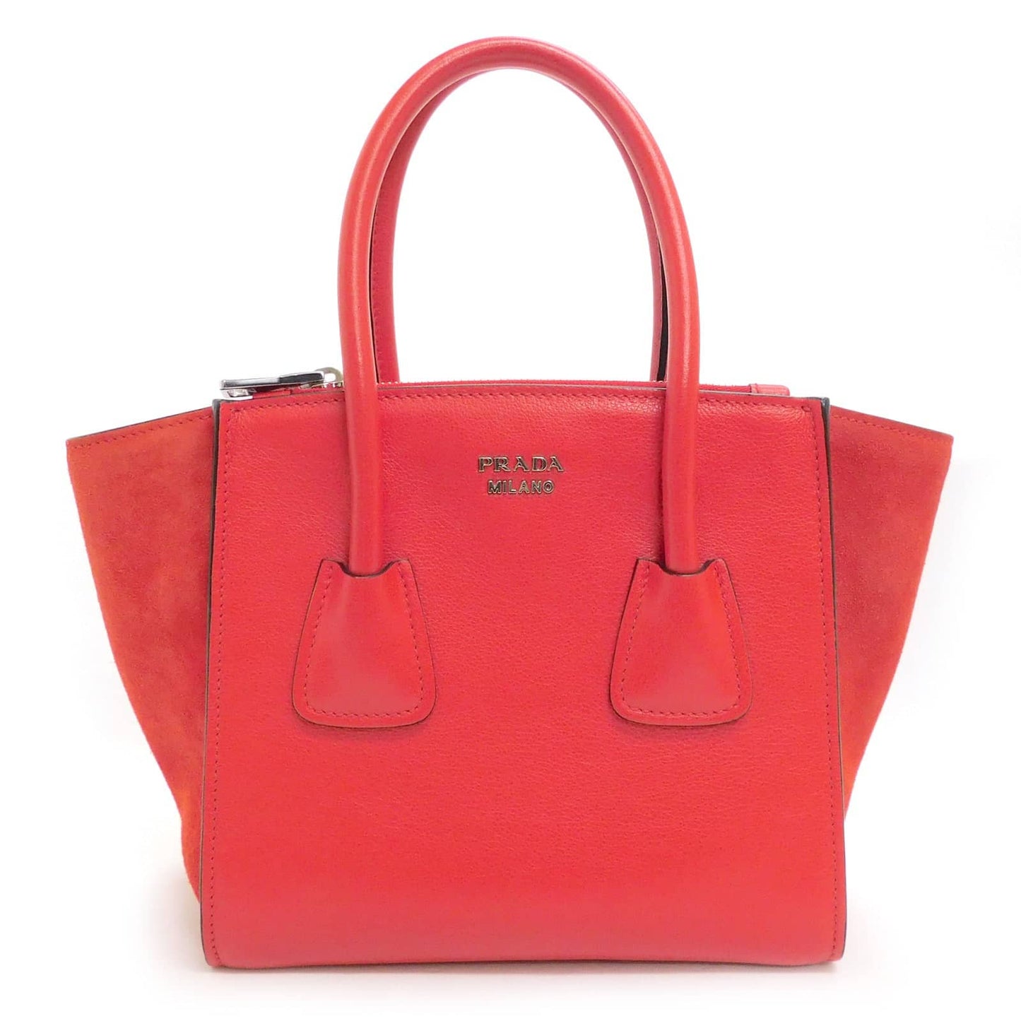 Prada Double Zip Handbag MIni Red