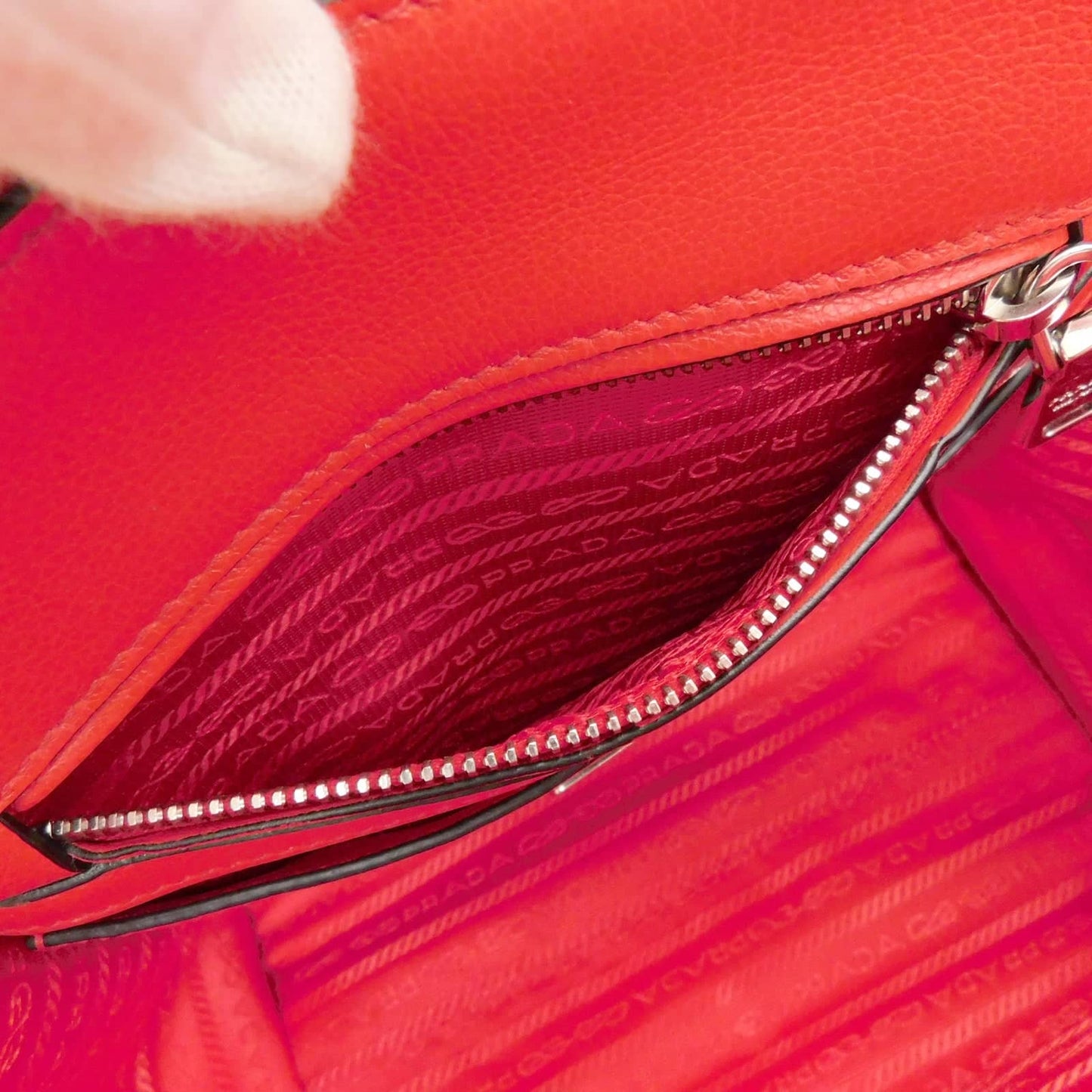 Prada Double Zip Handbag MIni Red