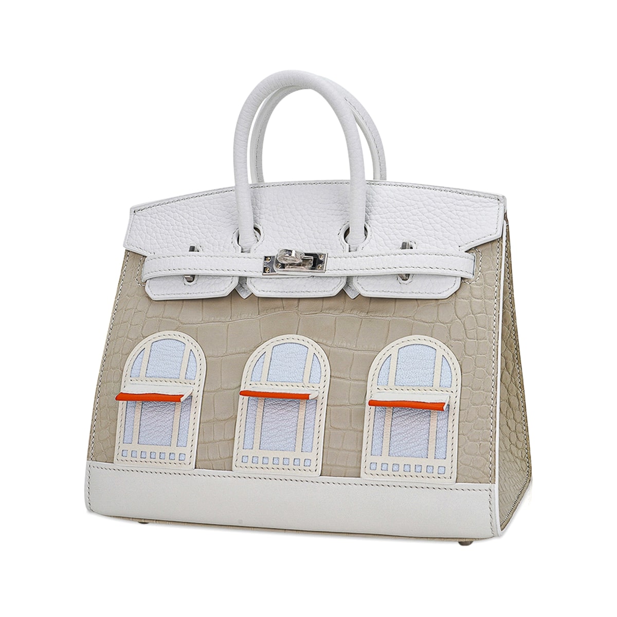 Hermes Limited Edition Birkin 20 Faubourg Sellier Bag Neige (Snow) White Matte Alligator