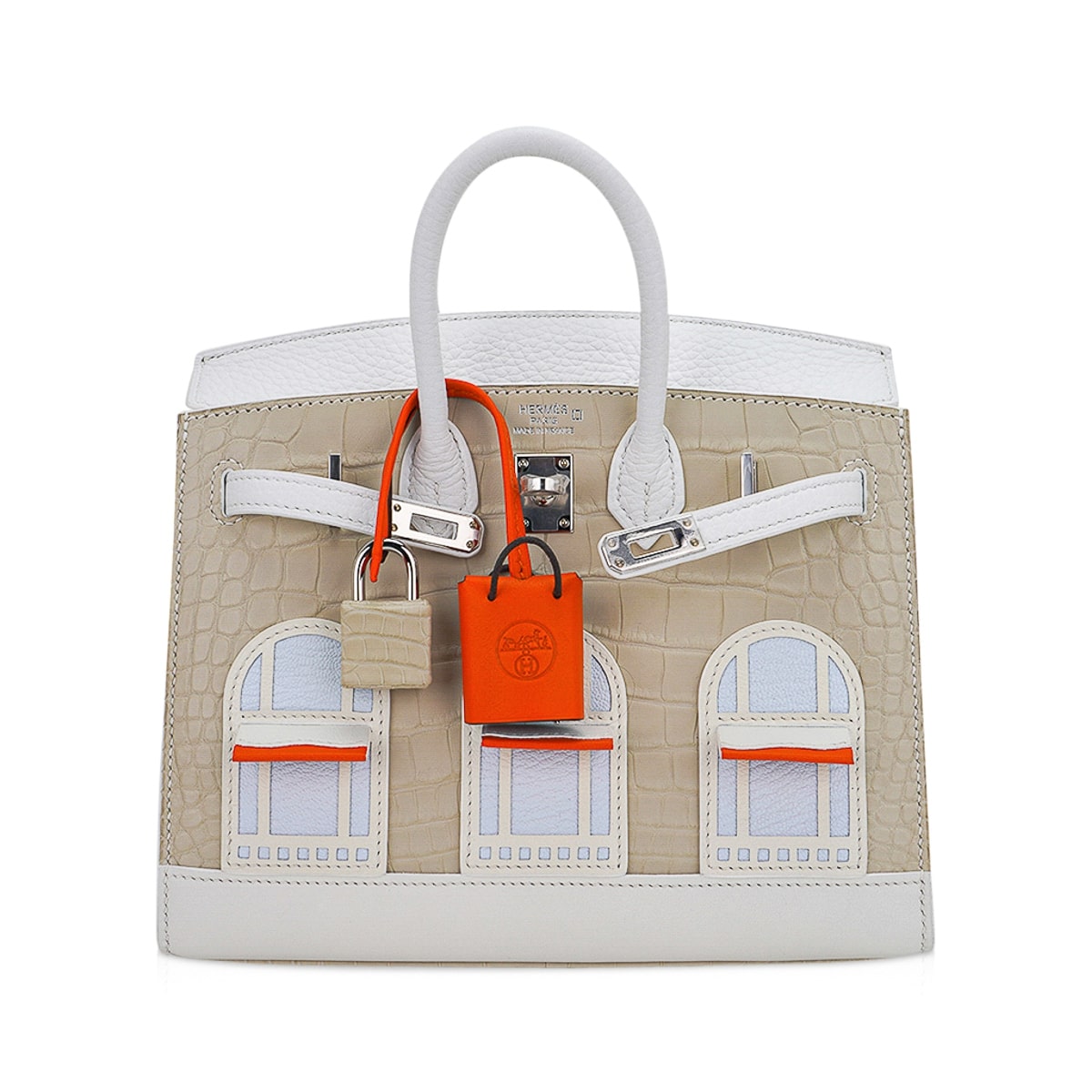 Hermes Limited Edition Birkin 20 Faubourg Sellier Bag Neige (Snow) White Matte Alligator