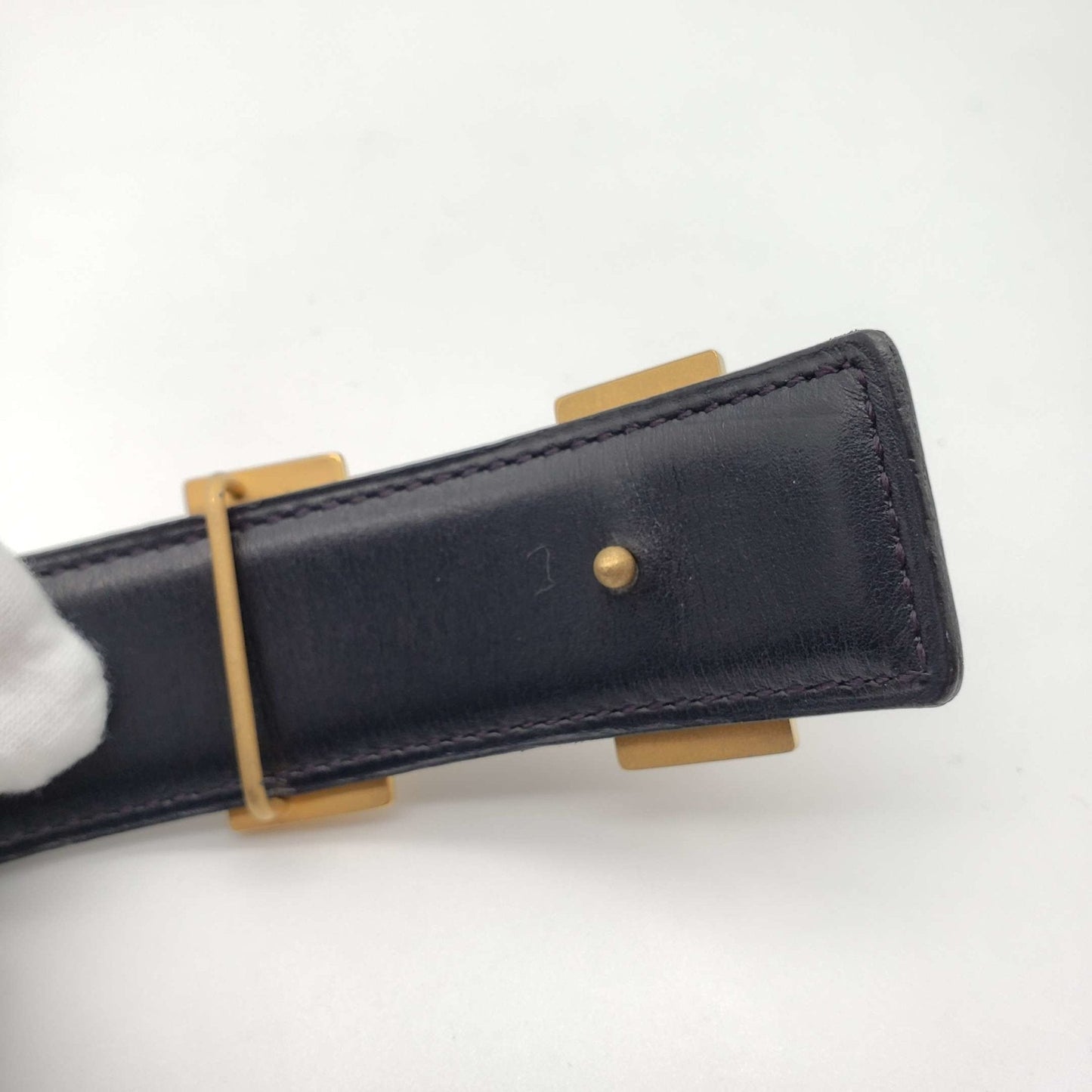 Hermes Leather Belt Black Gold Reversible