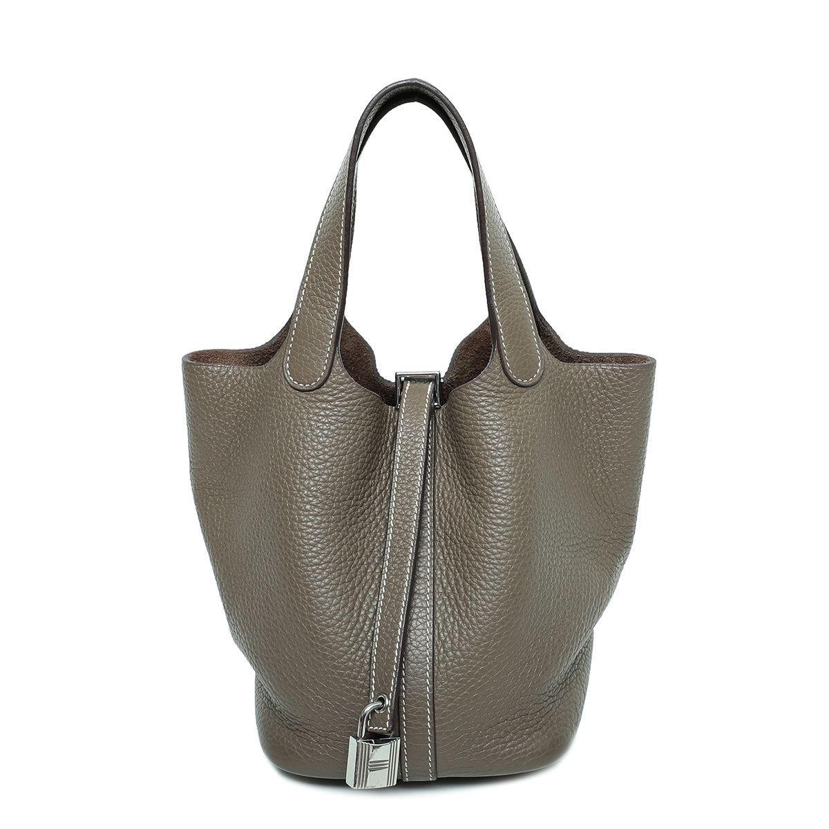 Hermes Etoupe Clemence Picotin 18 PM Bag