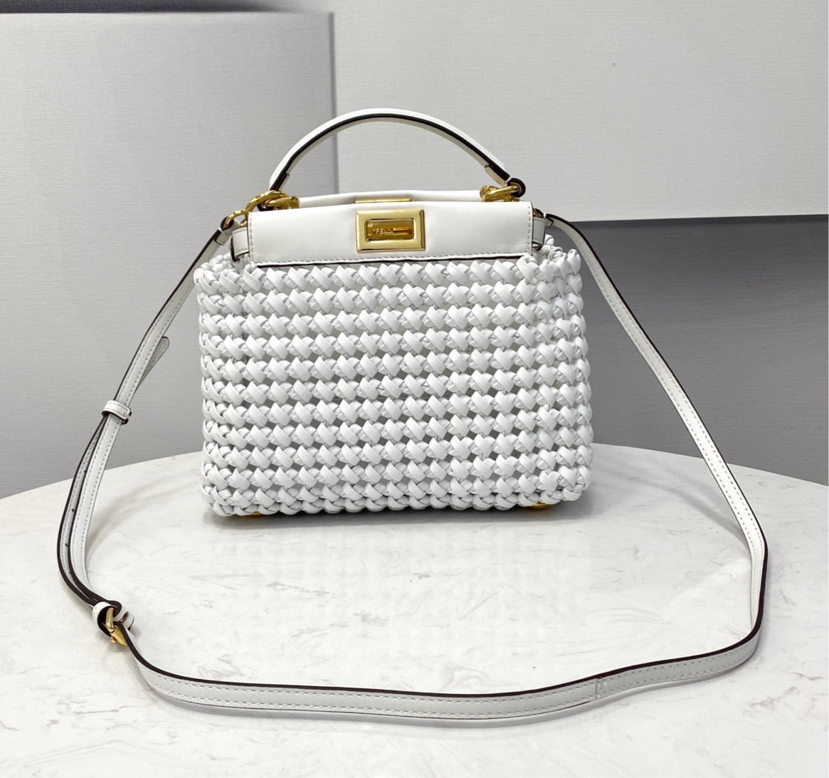 White Fendi woman shoulder handbag