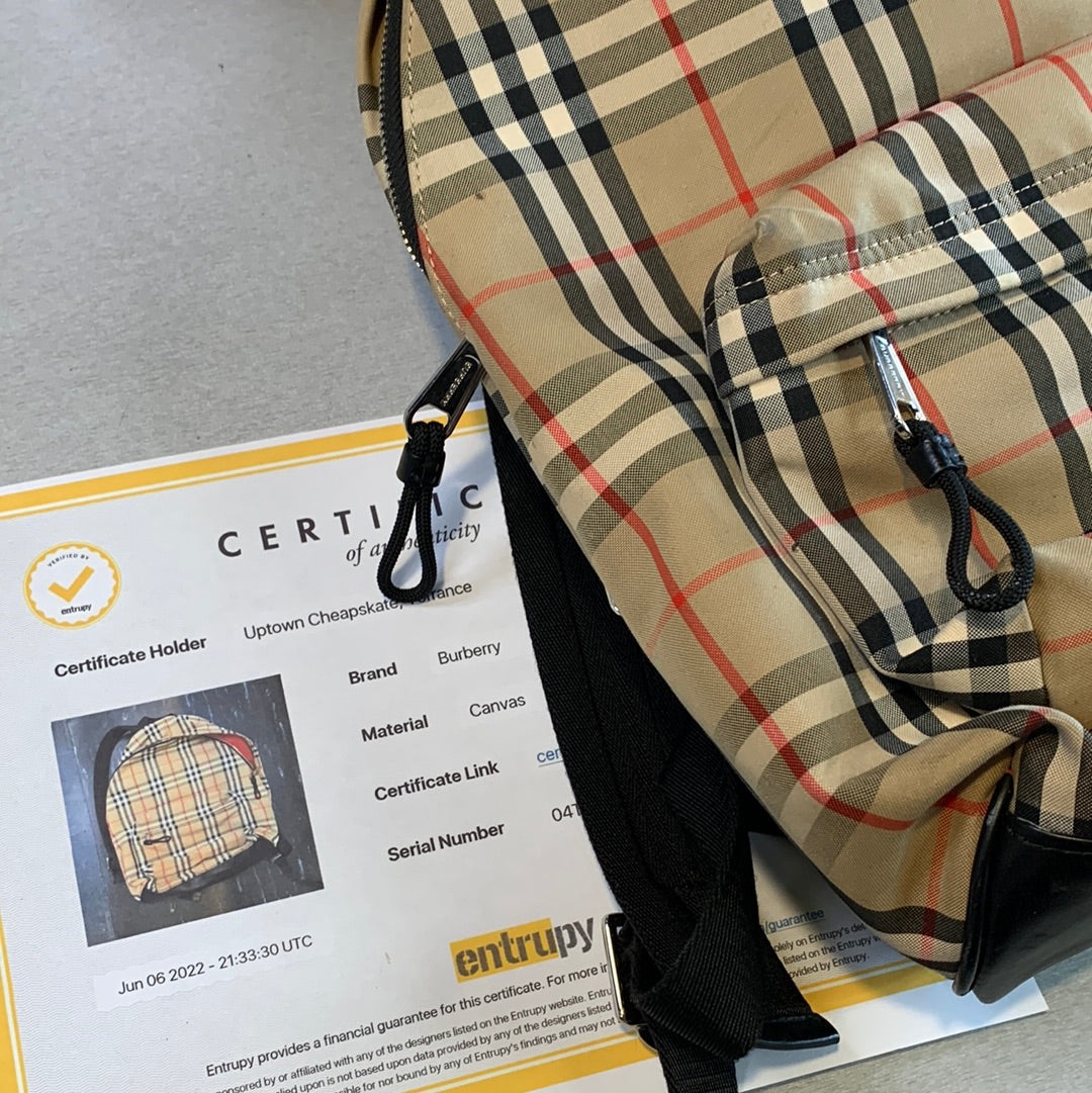 Burberry Vintage Style Nova Check Backpack