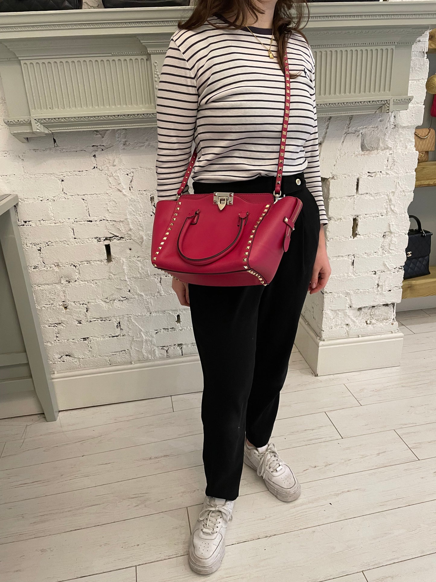 Valentino Rockstud Tote Pink Small