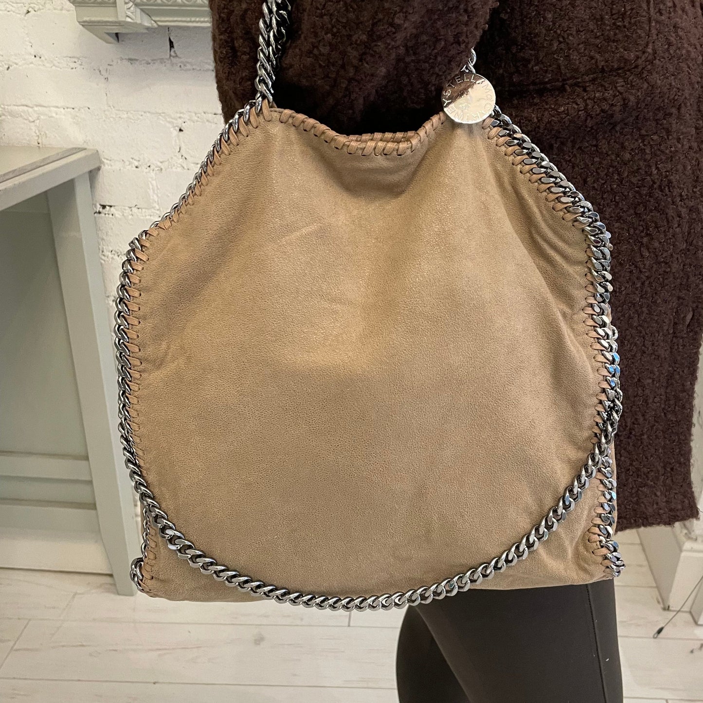 Stella McCartney Beige 3 Chain Falabella Shoulder Bag