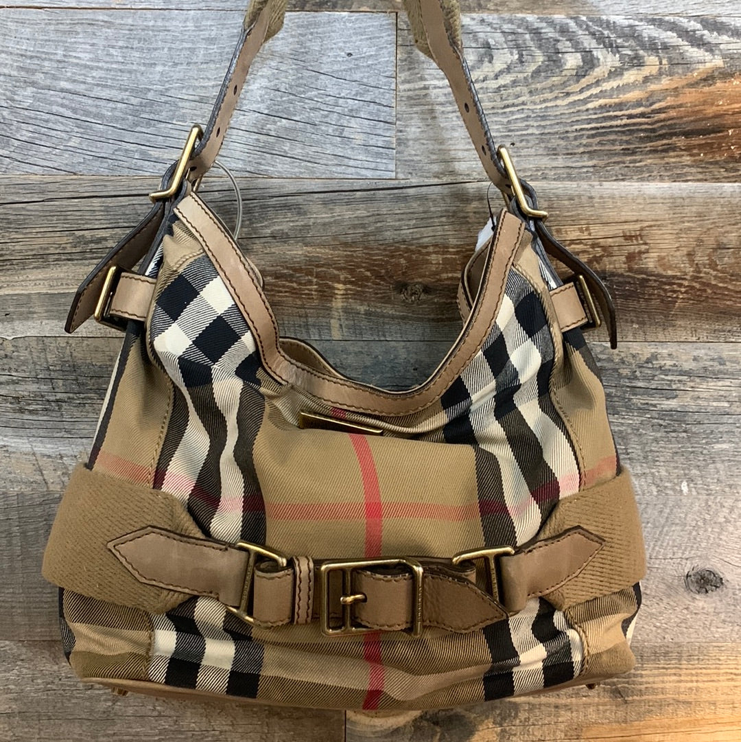 Burberry Canvas Check Shoulder Bag