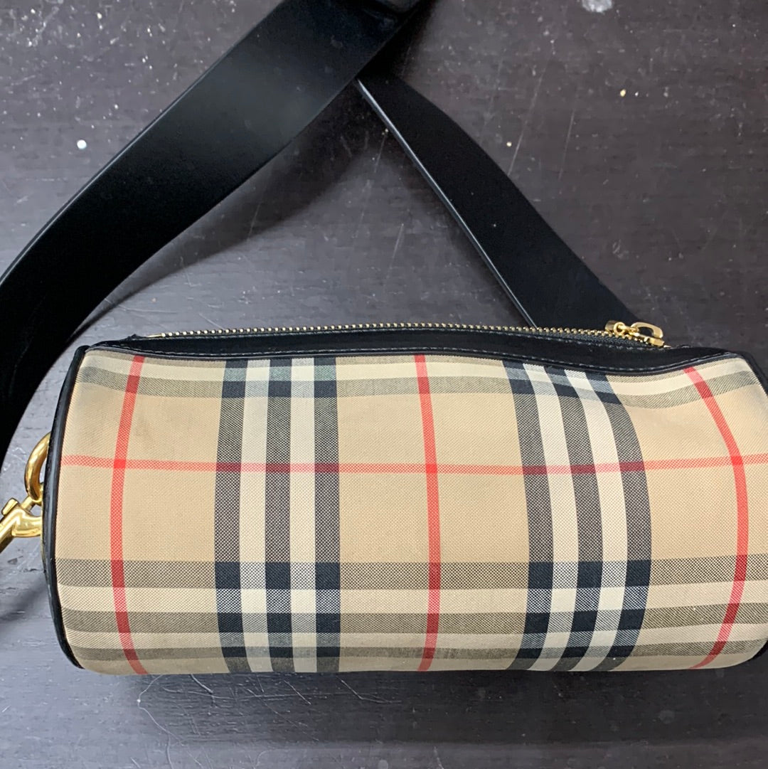 Burberry Check Barrel Bag