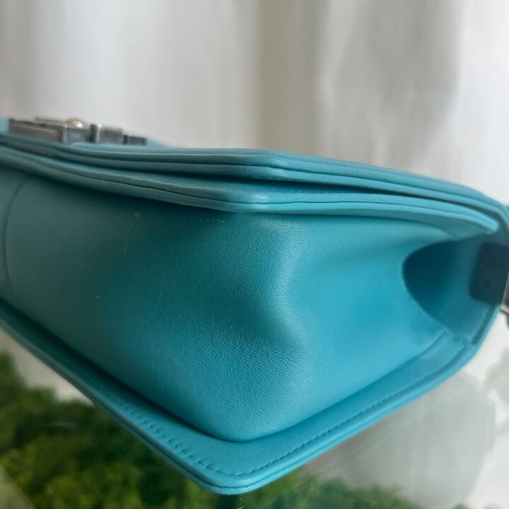 CHANEL Boy Chanel Medium Teal Lambskin