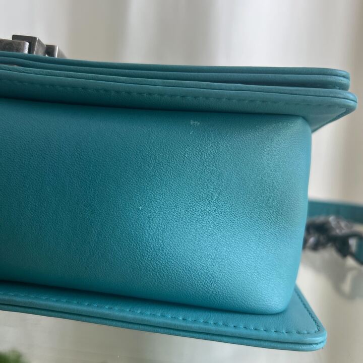 CHANEL Boy Chanel Medium Teal Lambskin