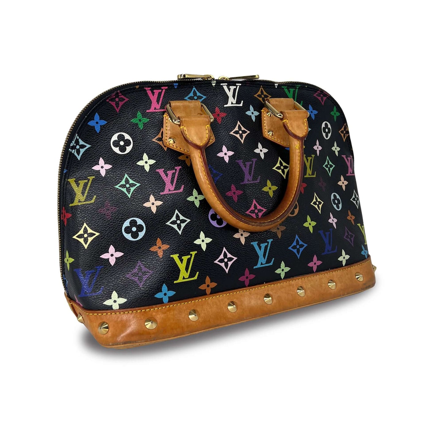 Louis Vuitton Alma x Tamakashi Murakami colour canvas bag