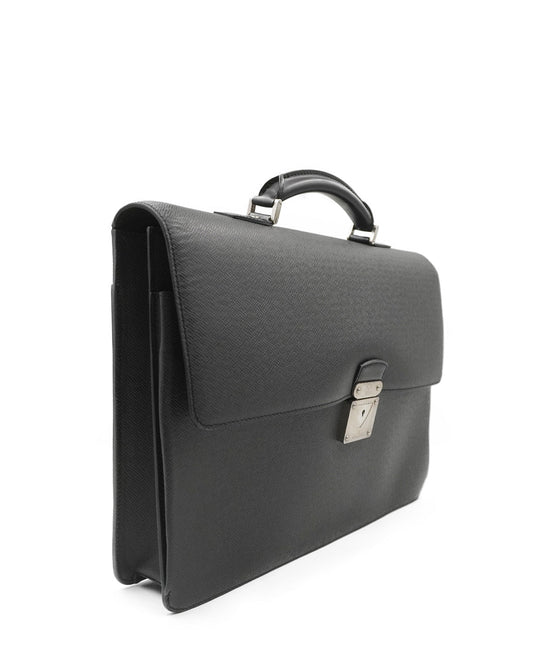 Taiga Leather Briefcase Black