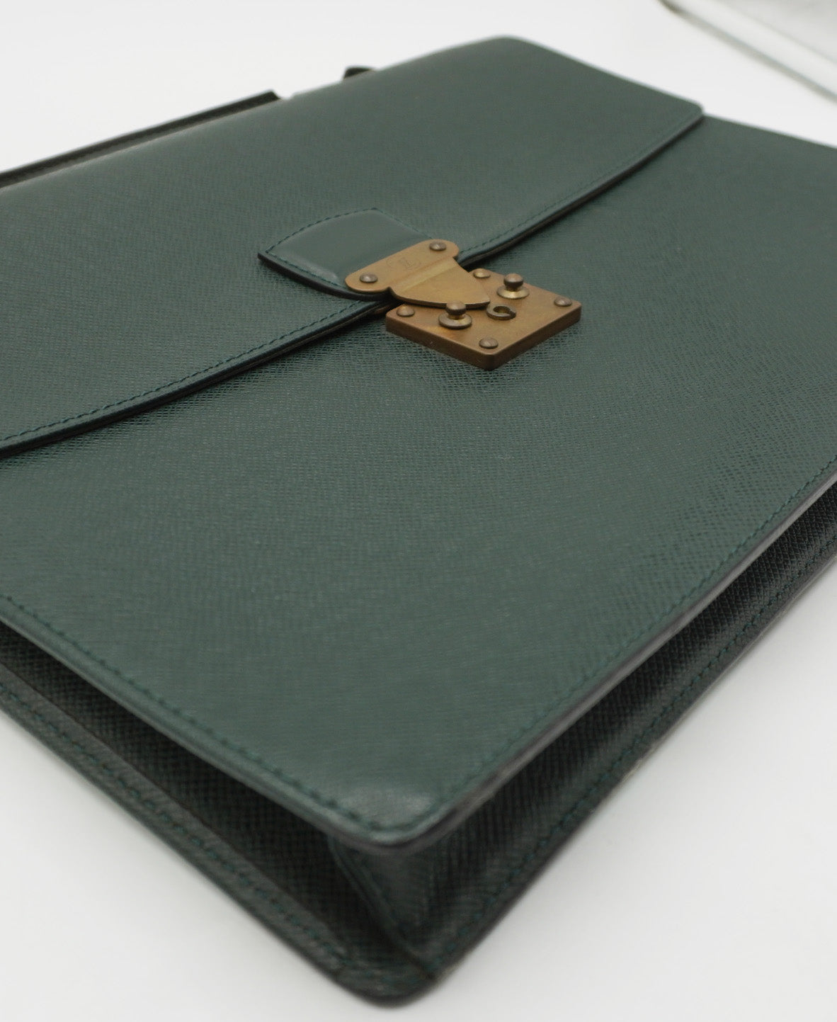 Taiga Leather Minuto Briefcase Green