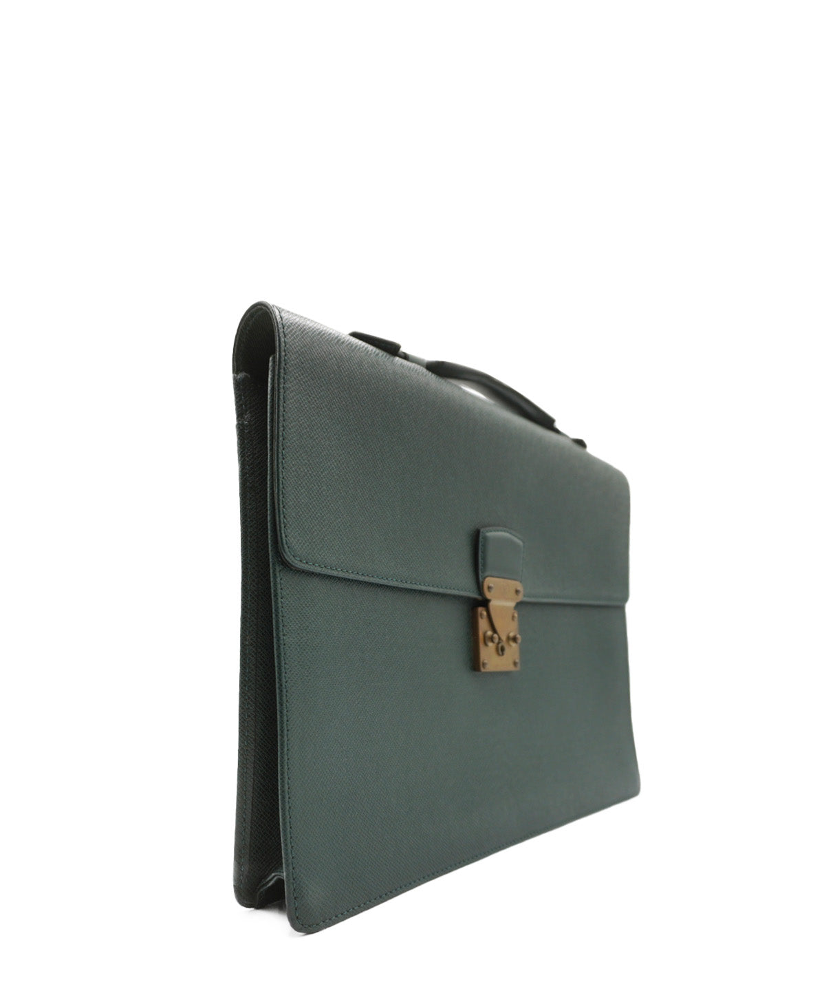 Taiga Leather Minuto Briefcase Green