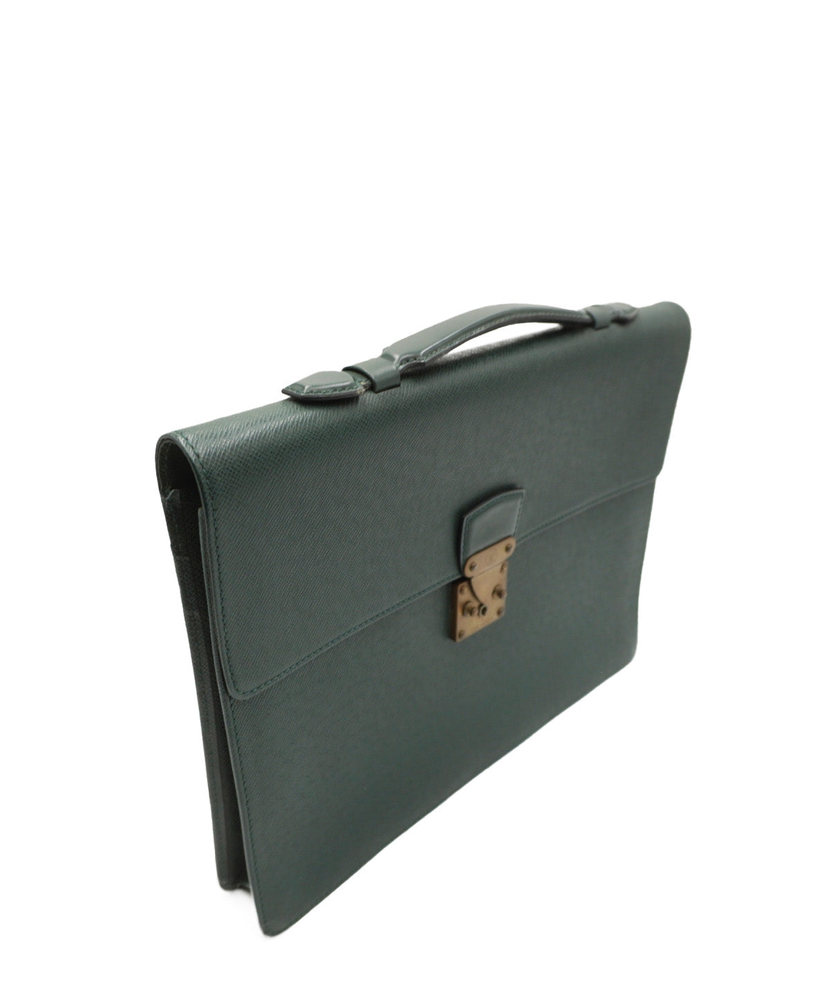 Taiga Leather Minuto Briefcase Green