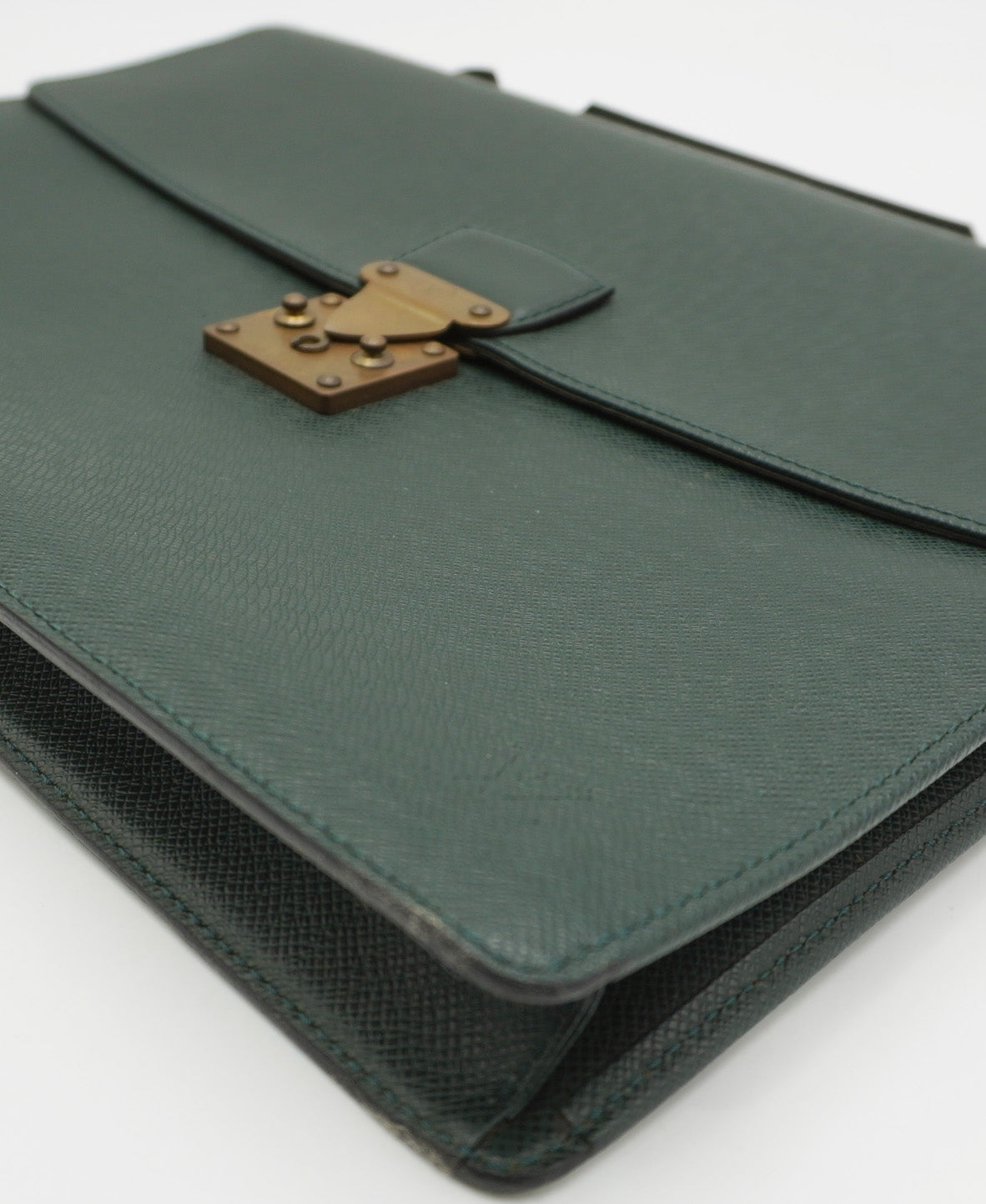 Taiga Leather Minuto Briefcase Green