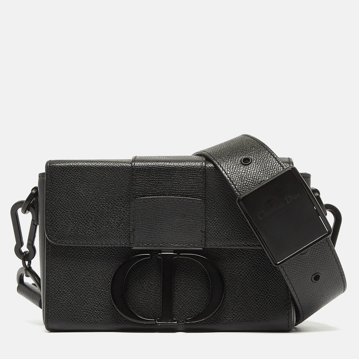 DIOR Black Leather 30 Montaigne Crossbody Bag