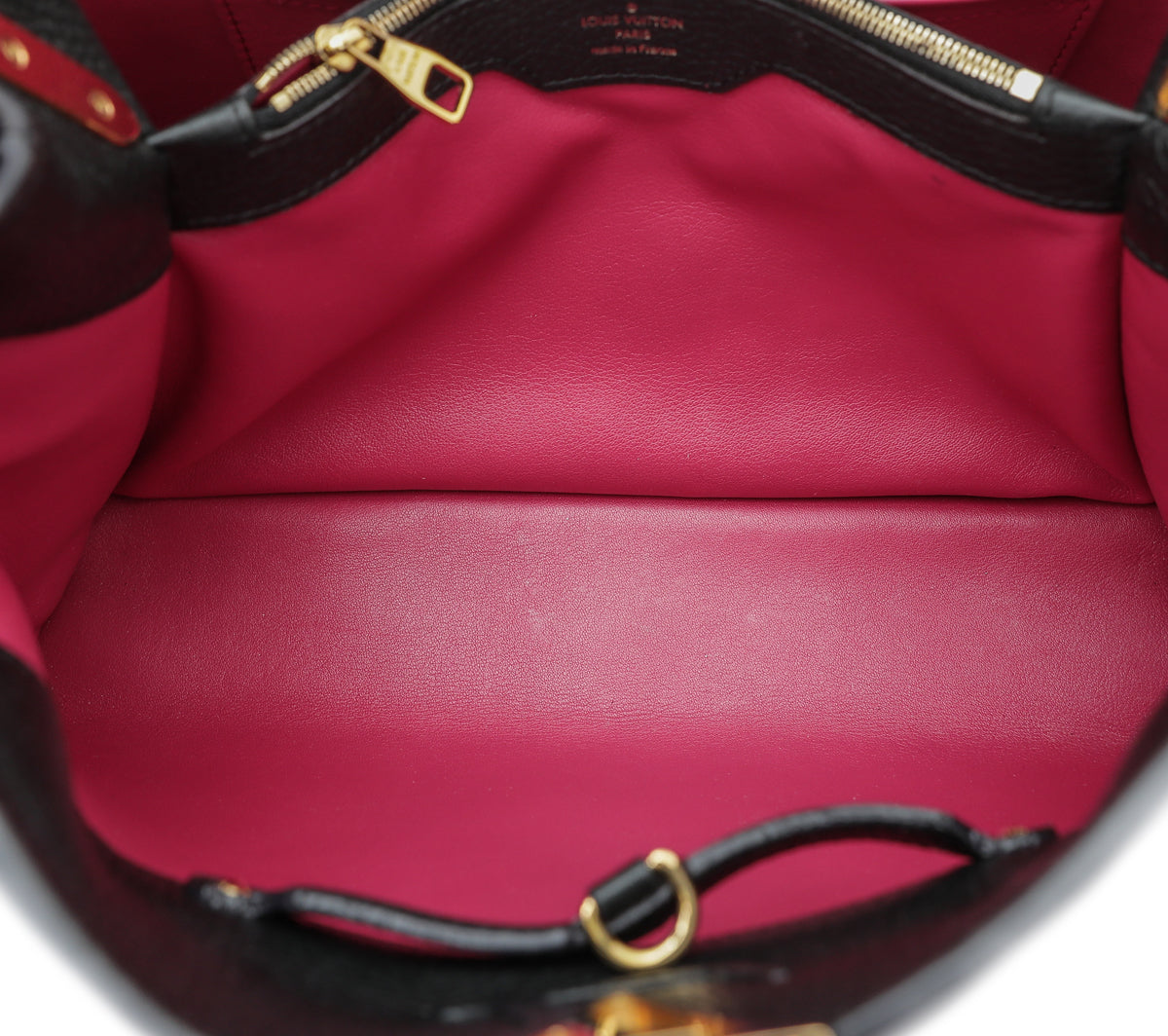 Louis Vuitton Black Taurillon Capucines MM Bag