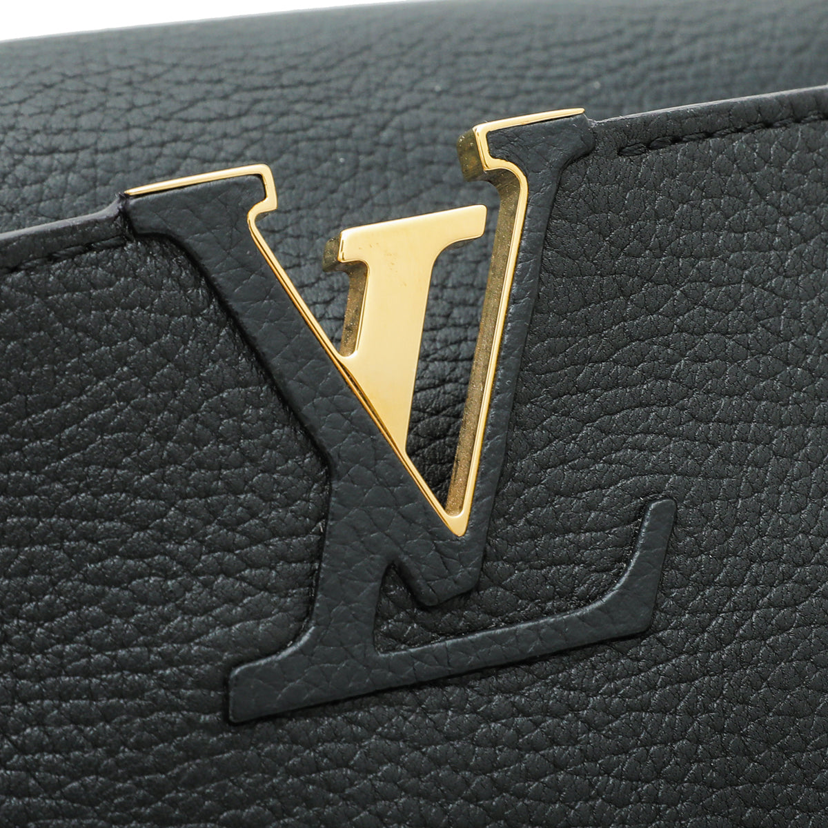 Louis Vuitton Black Taurillon Capucines MM Bag