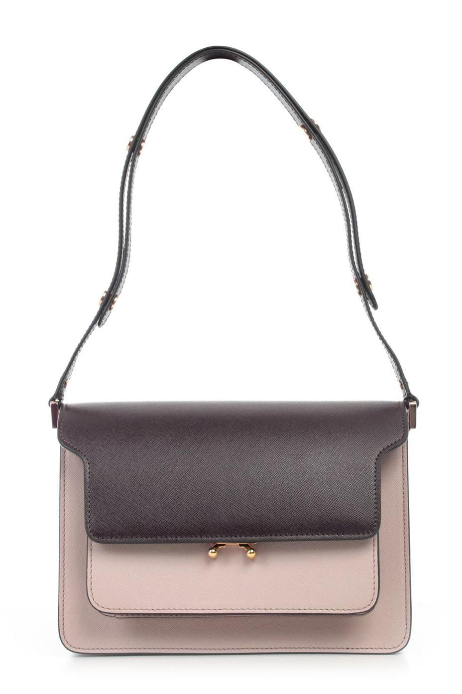 Trunk Medium Shoulder Bag Burgundy Cream