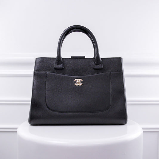 Chanel Black Neo Executive Shopping Tote Small