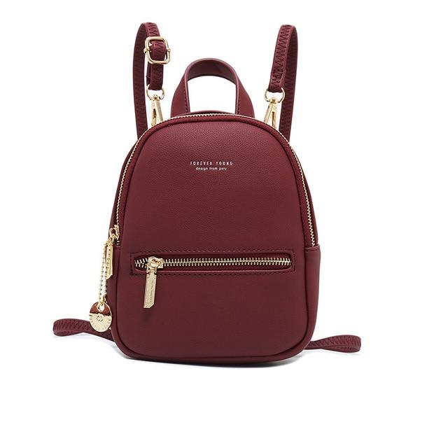 Mini Soft Touch Faux Leather Backpack - Bags Bistro