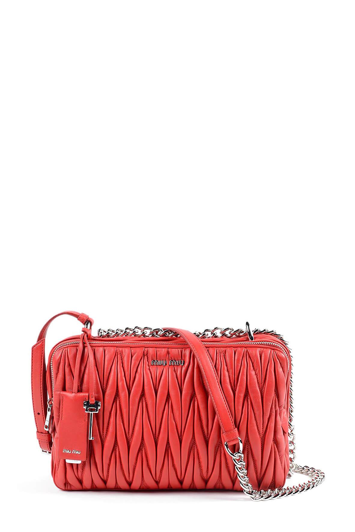 Matelasse Shoulder Bag Red