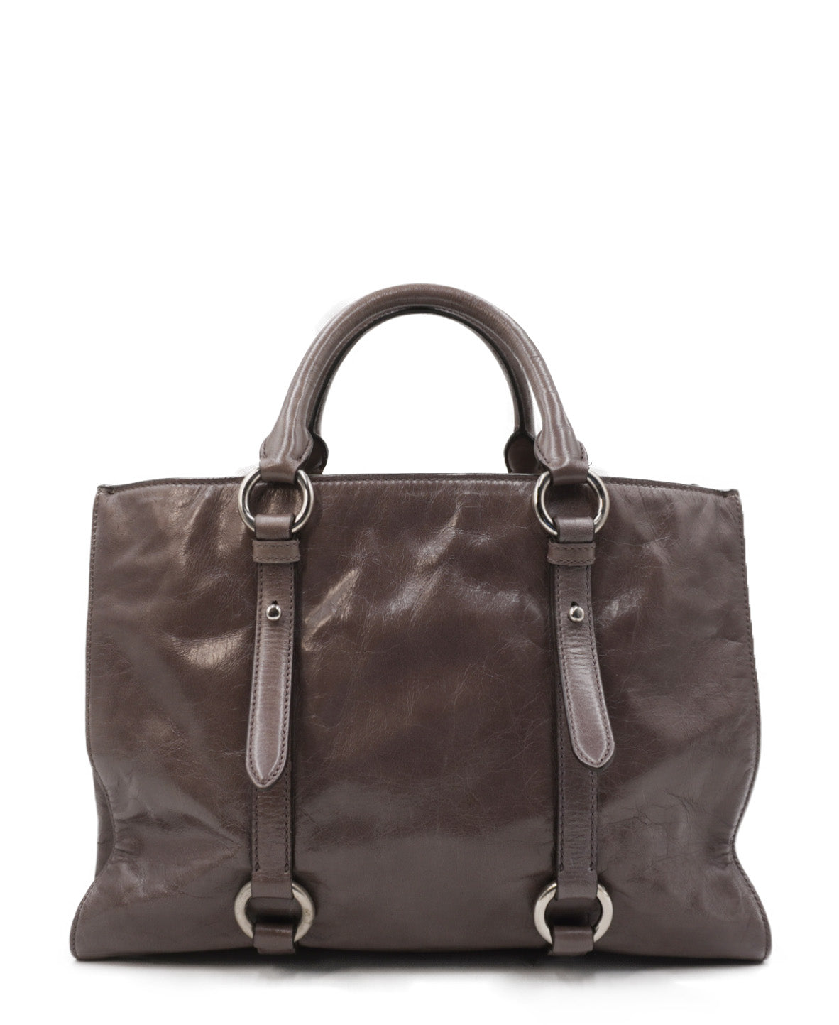 Vitello Leather Handbag Grey