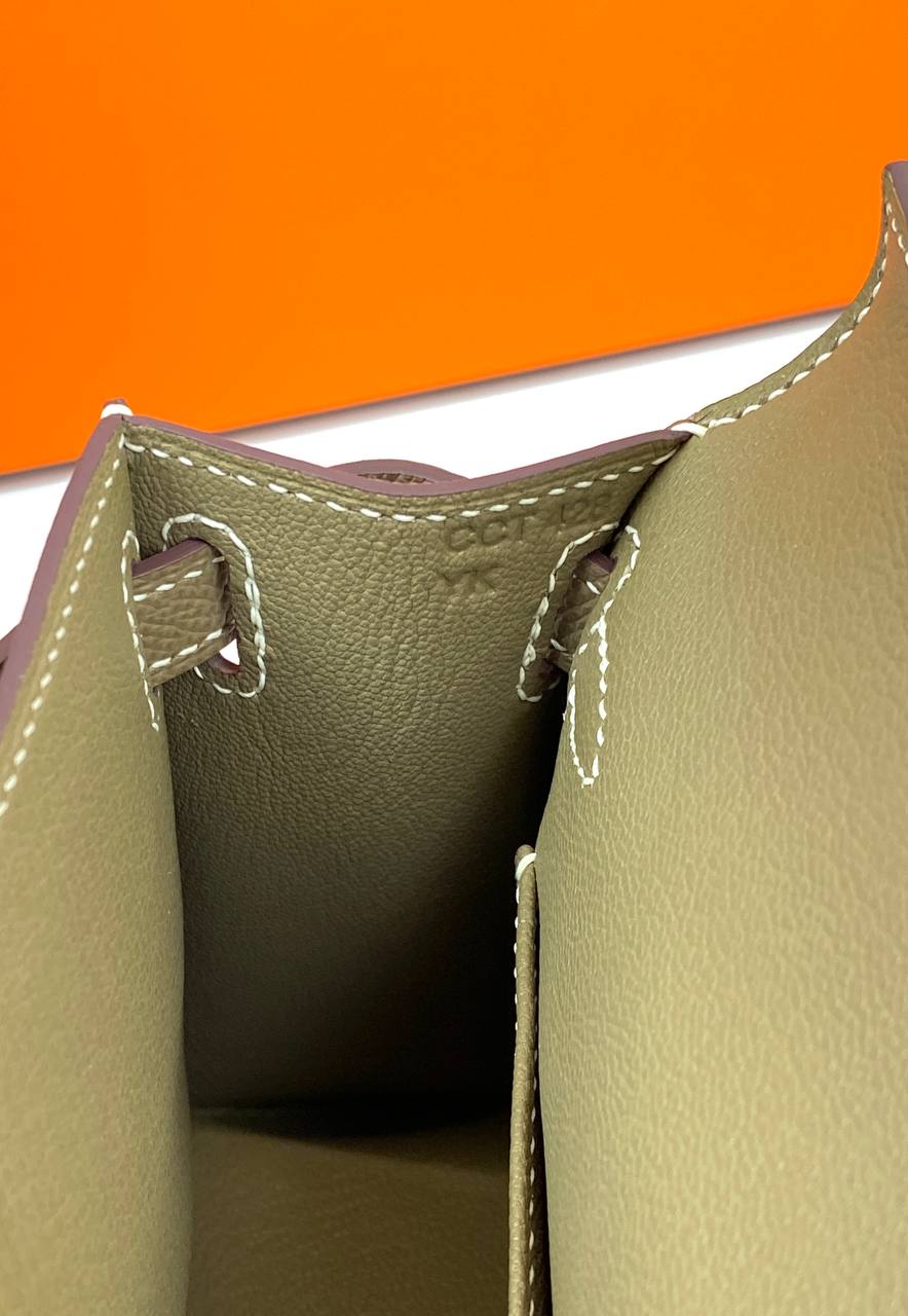 Hermes Kelly 20 Mini Sellier Bag Gray Epsom Gold Hardware