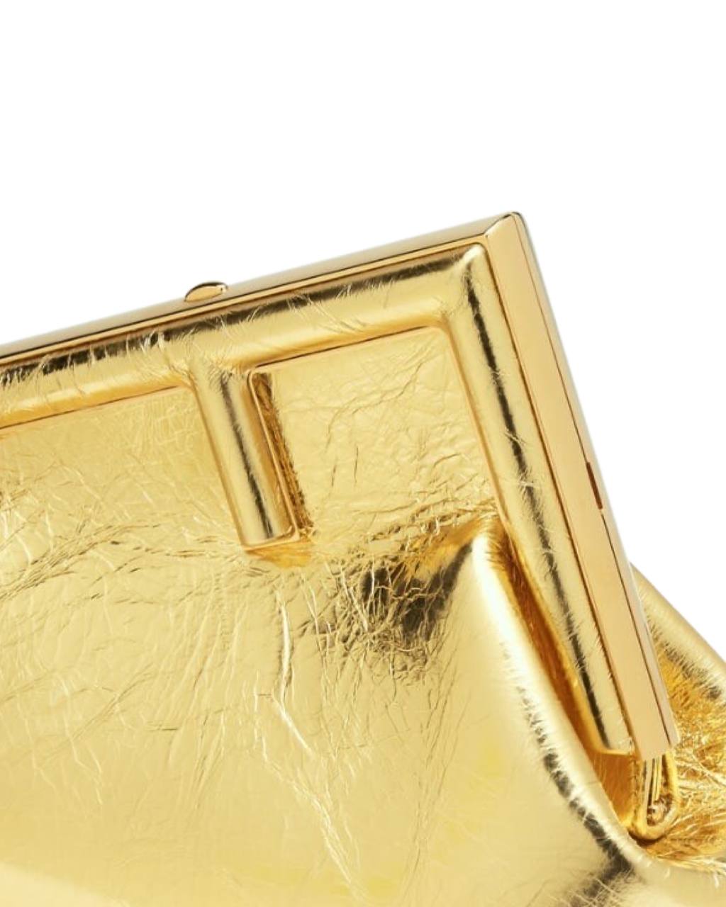 Fendi First Small Gold Laminated Leather Bag