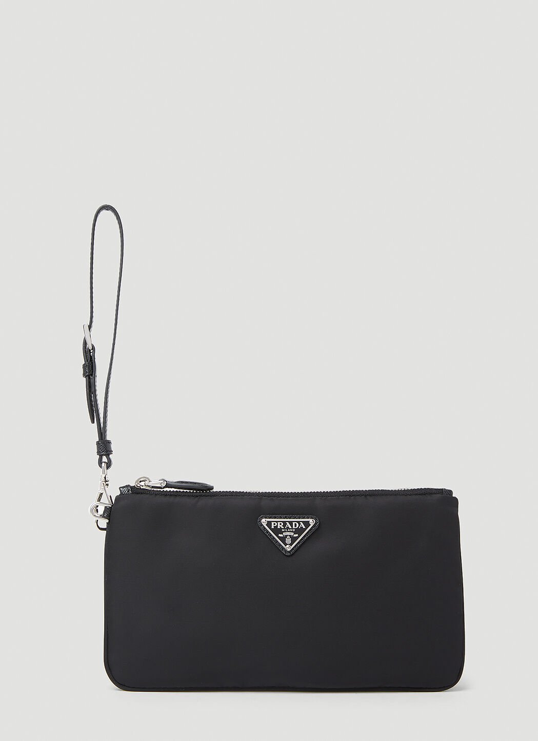 Prada Women Logo Plaque Clutch Bag