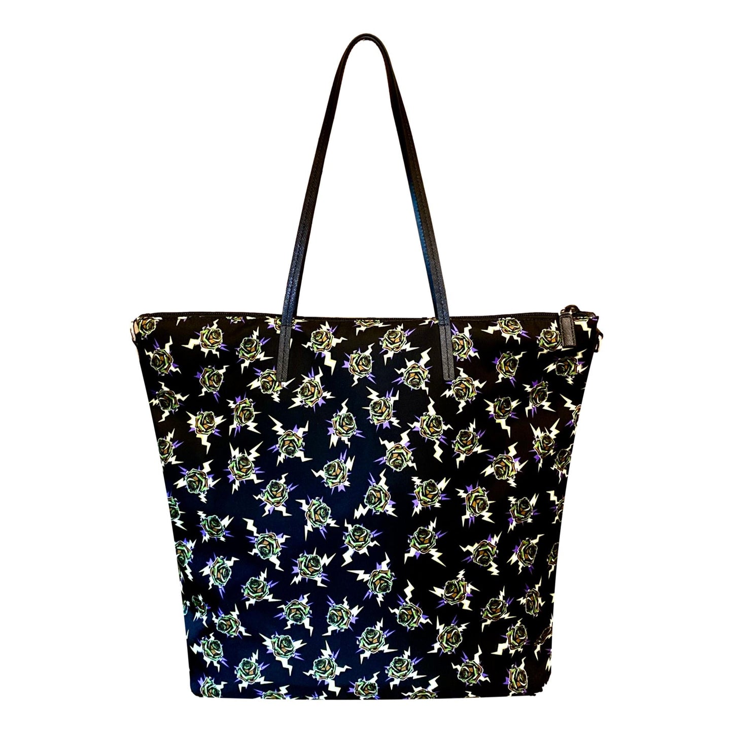 Prada Frankenstein Black Nylon Convertible Shopping Tote