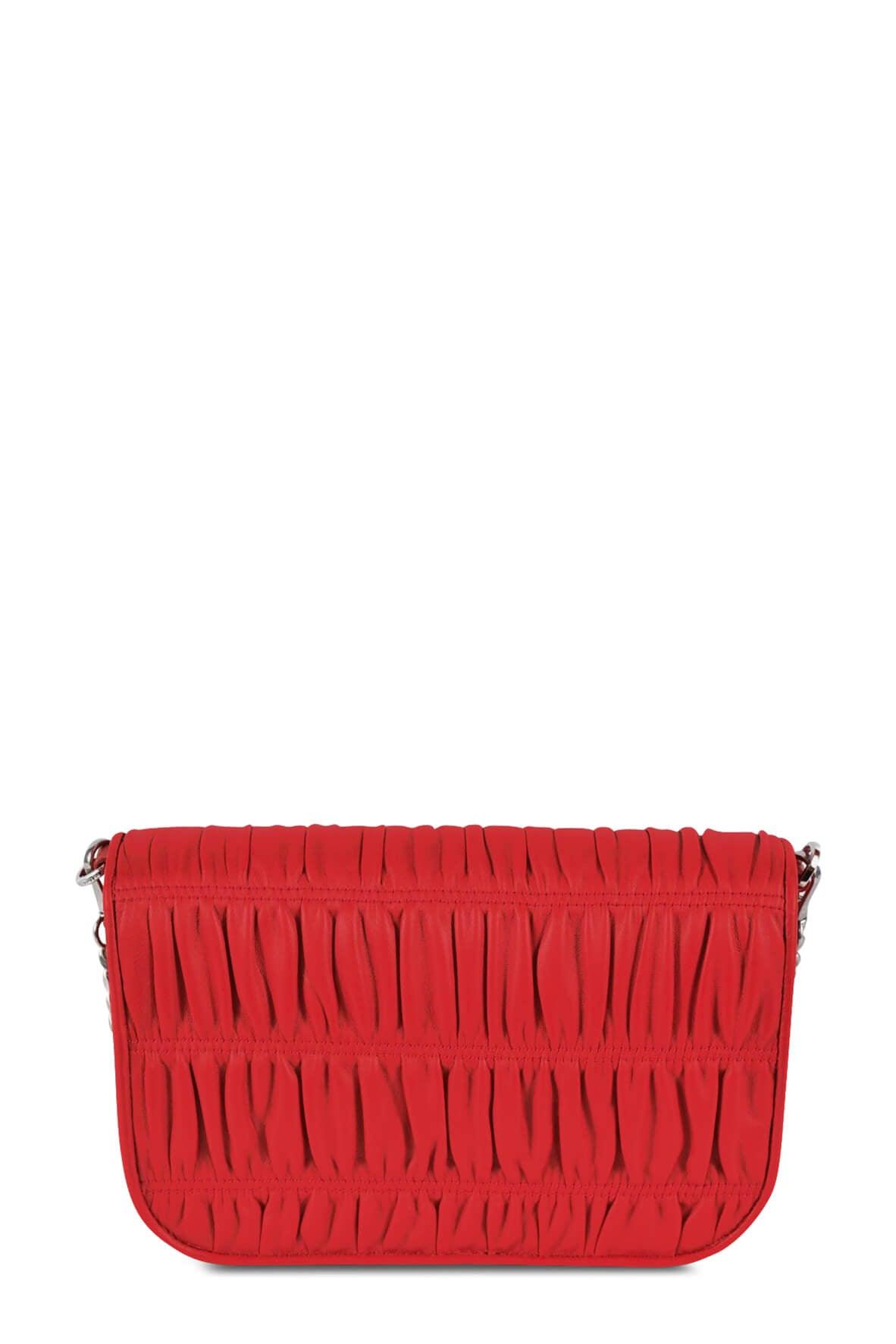 Nappa Gaufre Crossbody Flap Bag Red