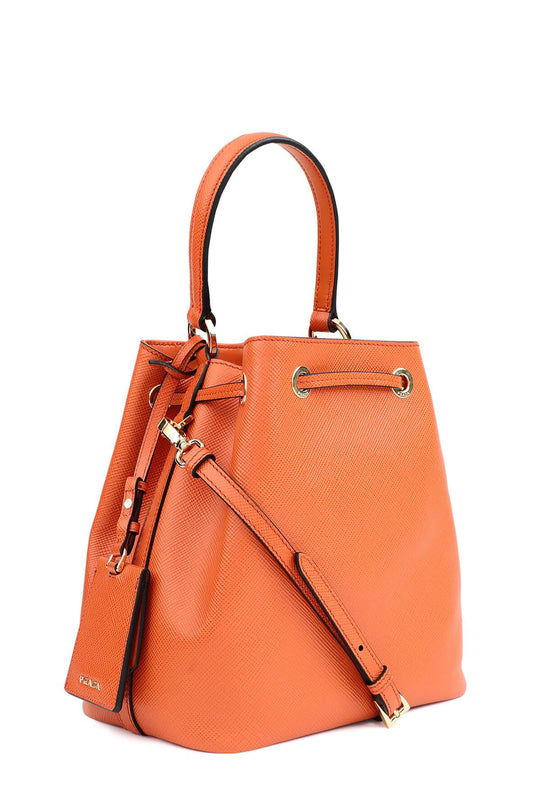 Saffiano Cuir Bucket Bag Papaya